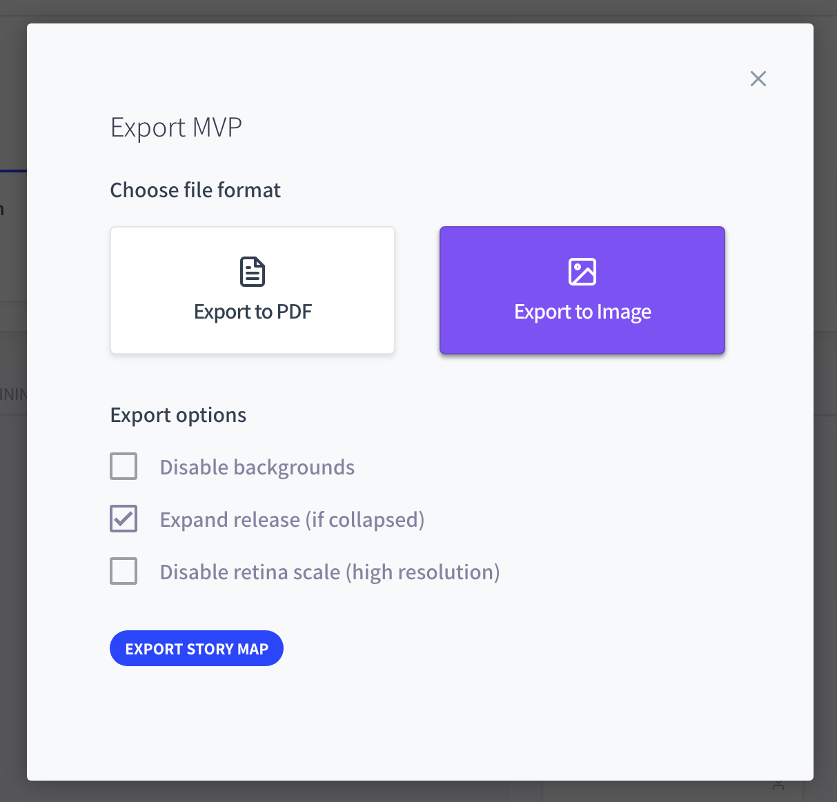 Release export options