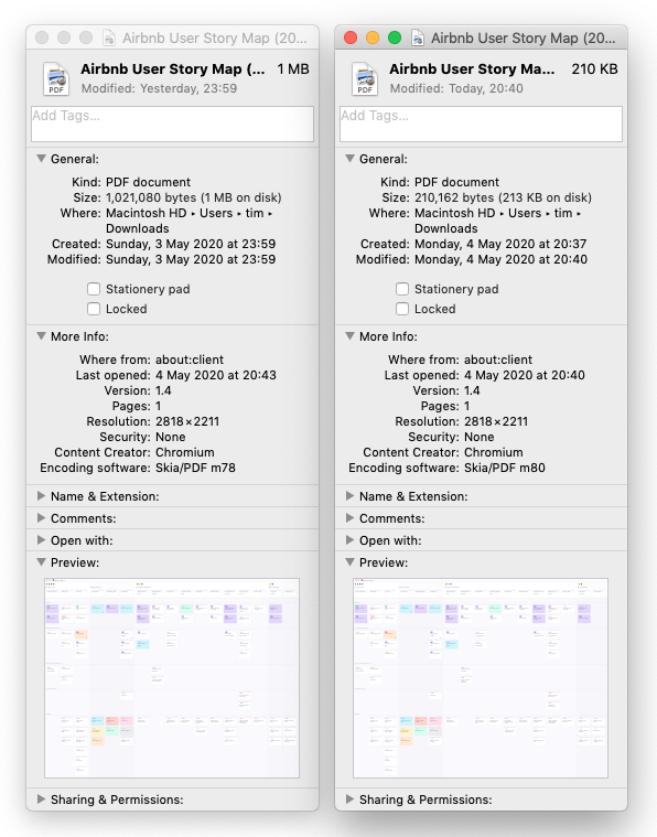 Before: 1 MB (left). After: 210 KB (right)