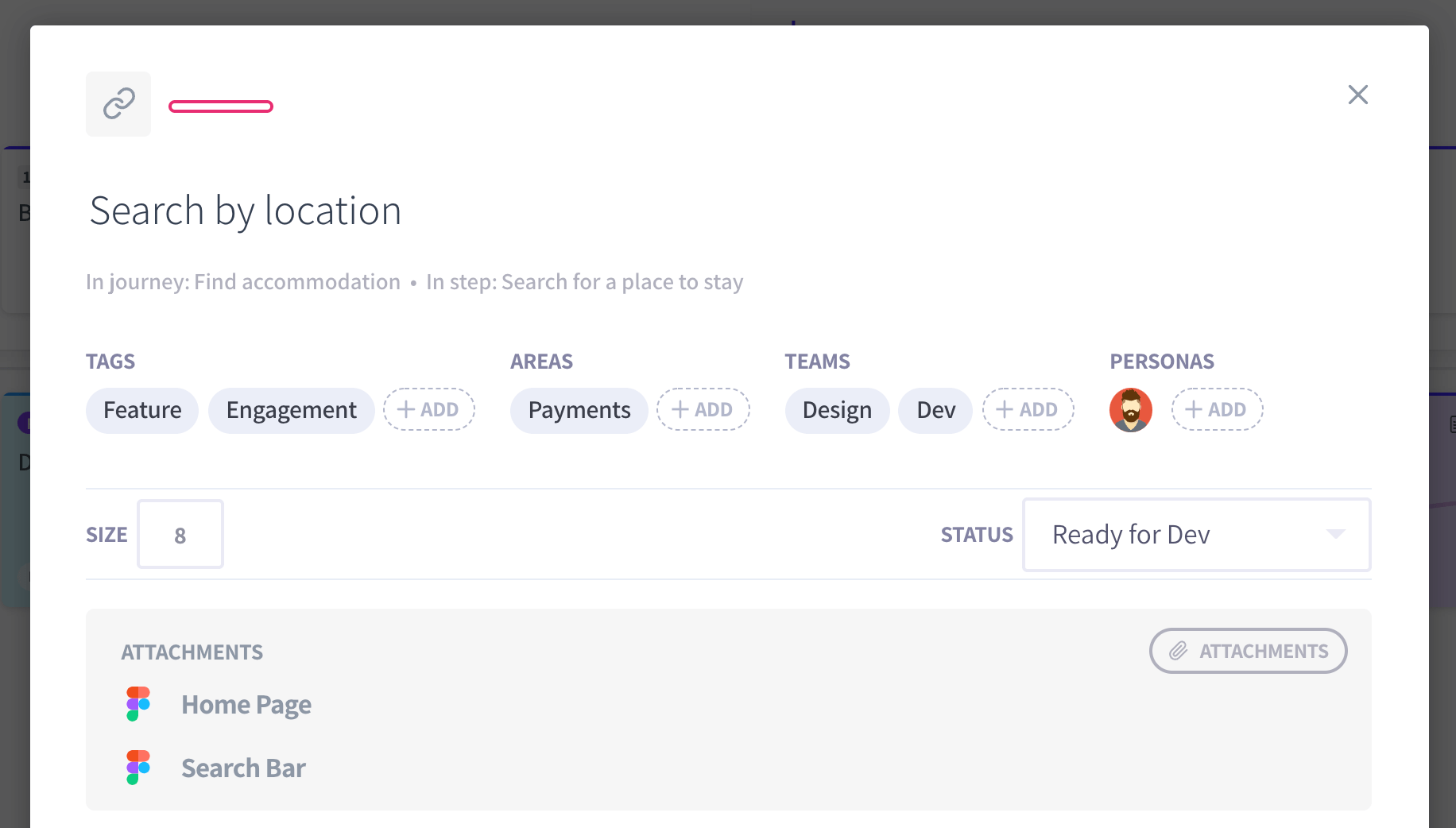 Your tag categories will display on the story details modal